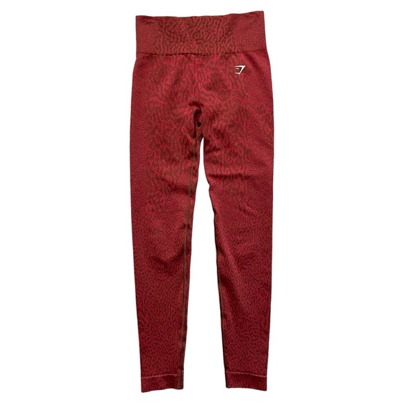 Gymshark Womens Adapt Animal Seamless Leggings Red Reef/Cherry Brown | Sz Small - Picture 2 of 16